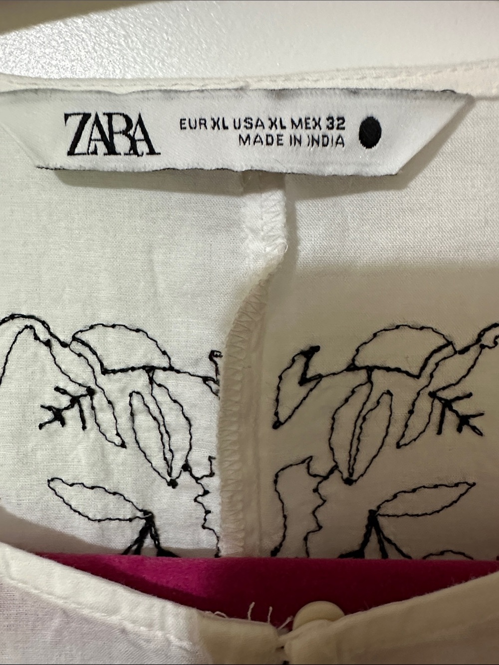 Zara White Embroidered Tiered Maxi Dress Sz XL - Picture 8 of 9